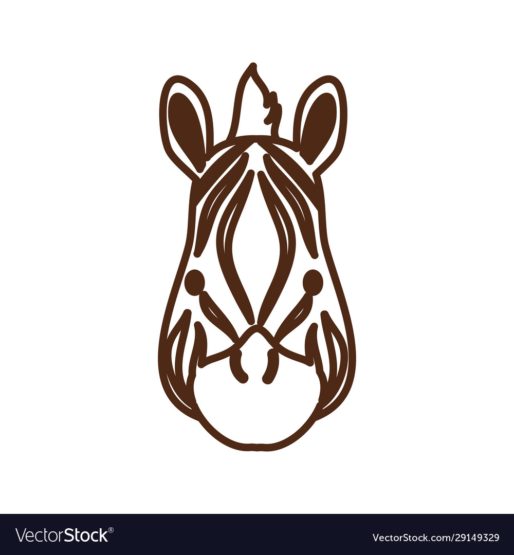 Cute zebra wild animal character icon