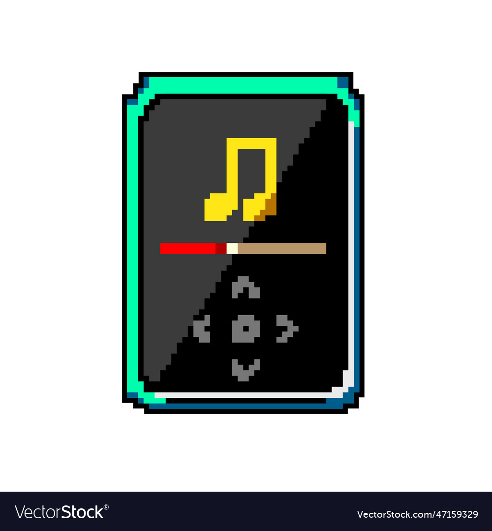 Display mp3 player game pixel art Royalty Free Vector Image