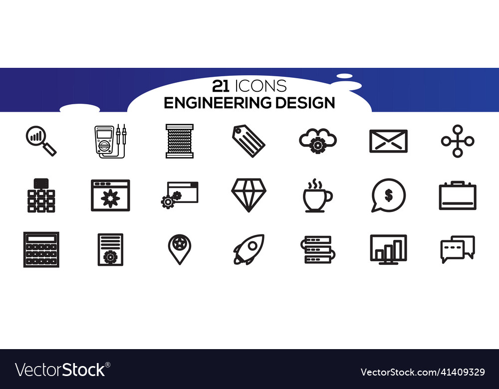 Engineering icons set contains