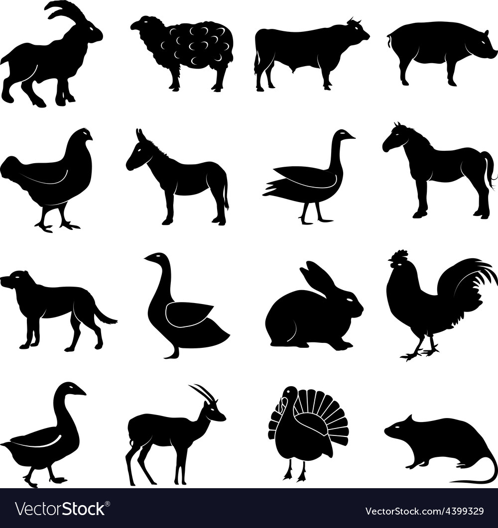 Download Farm animals icons set Royalty Free Vector Image