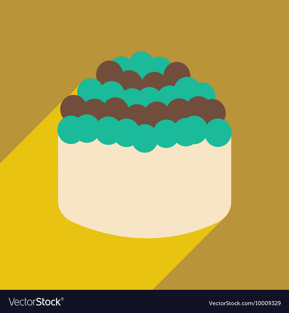 Flat with shadow icon and mobile application sushi