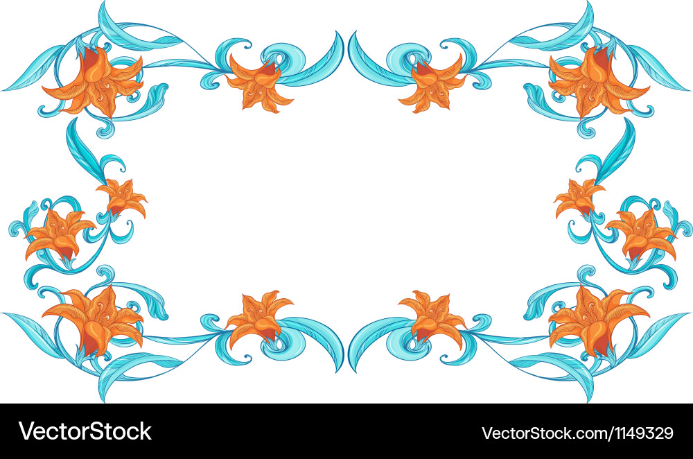 Floral border frame Royalty Free Vector Image - VectorStock