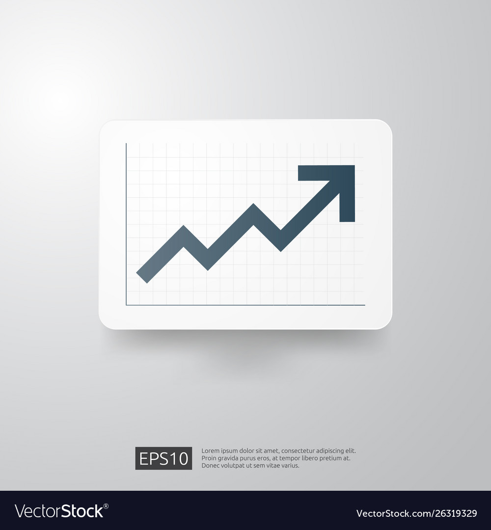 Increase arrow statistic graph for business