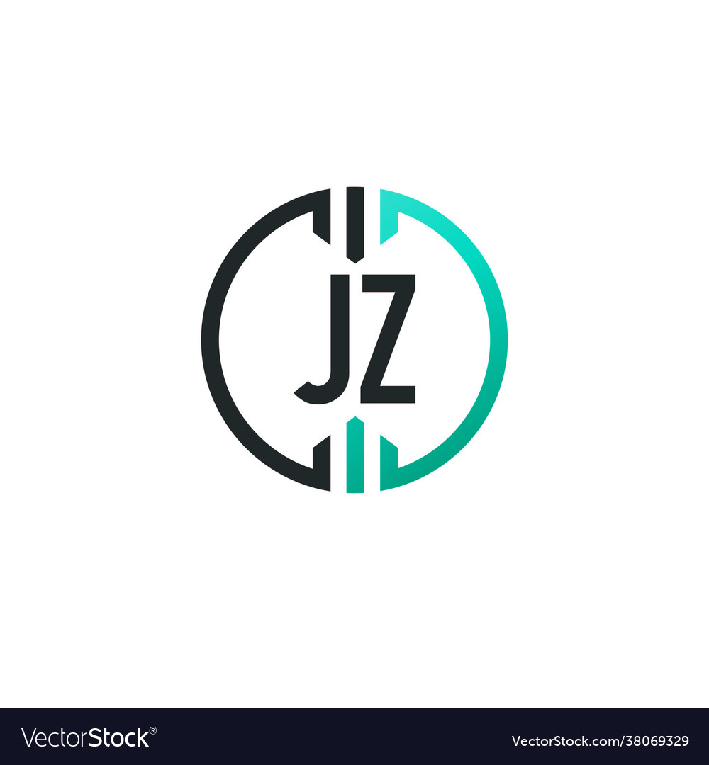 Initial letter jz circle simple creative logo Vector Image