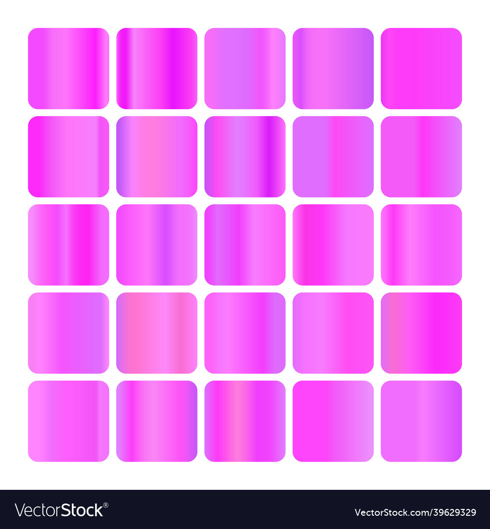 Metallic gradient collection with shiny colorful Vector Image Metallic gradient collection with shiny colorful