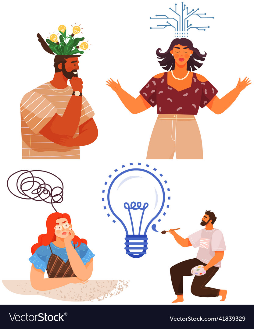Mindset types set structural analytical logical vector image Mindset types set structural analytical logical