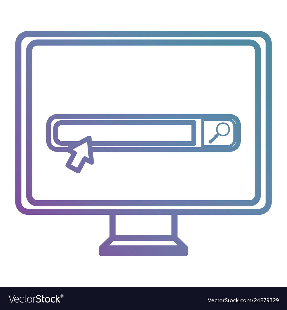 Monitor computer with search bar Vector Image Monitor computer with search bar