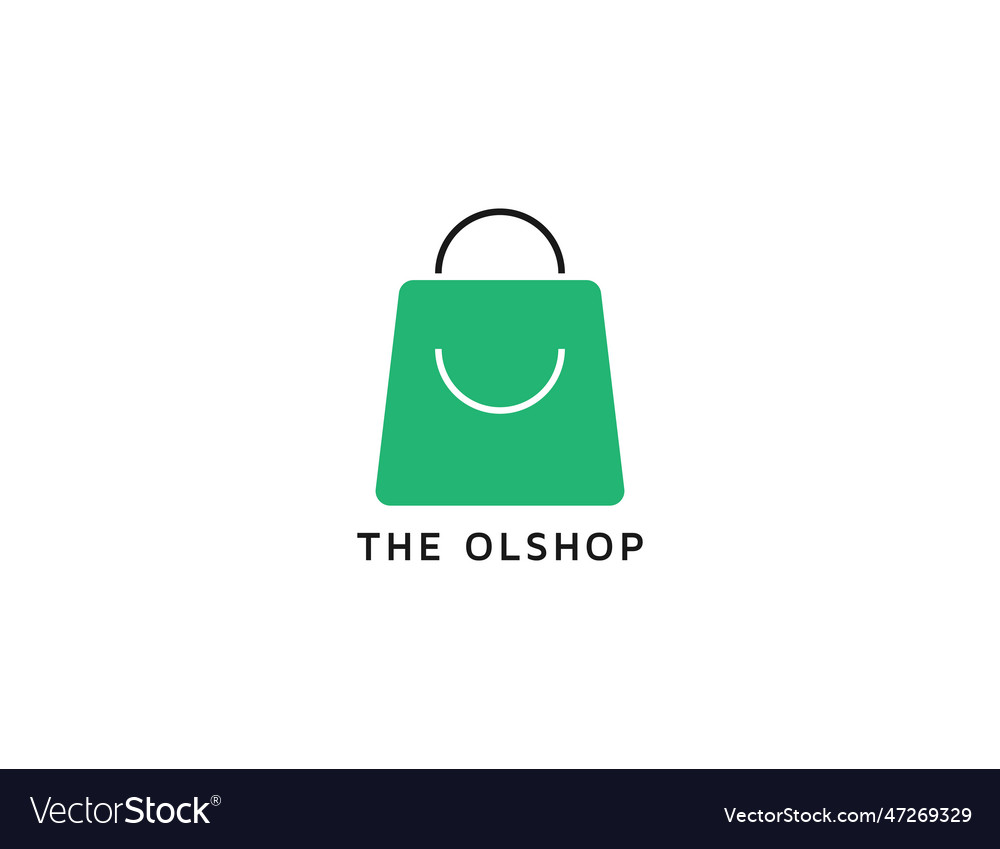 Online shop logo with shopping bag