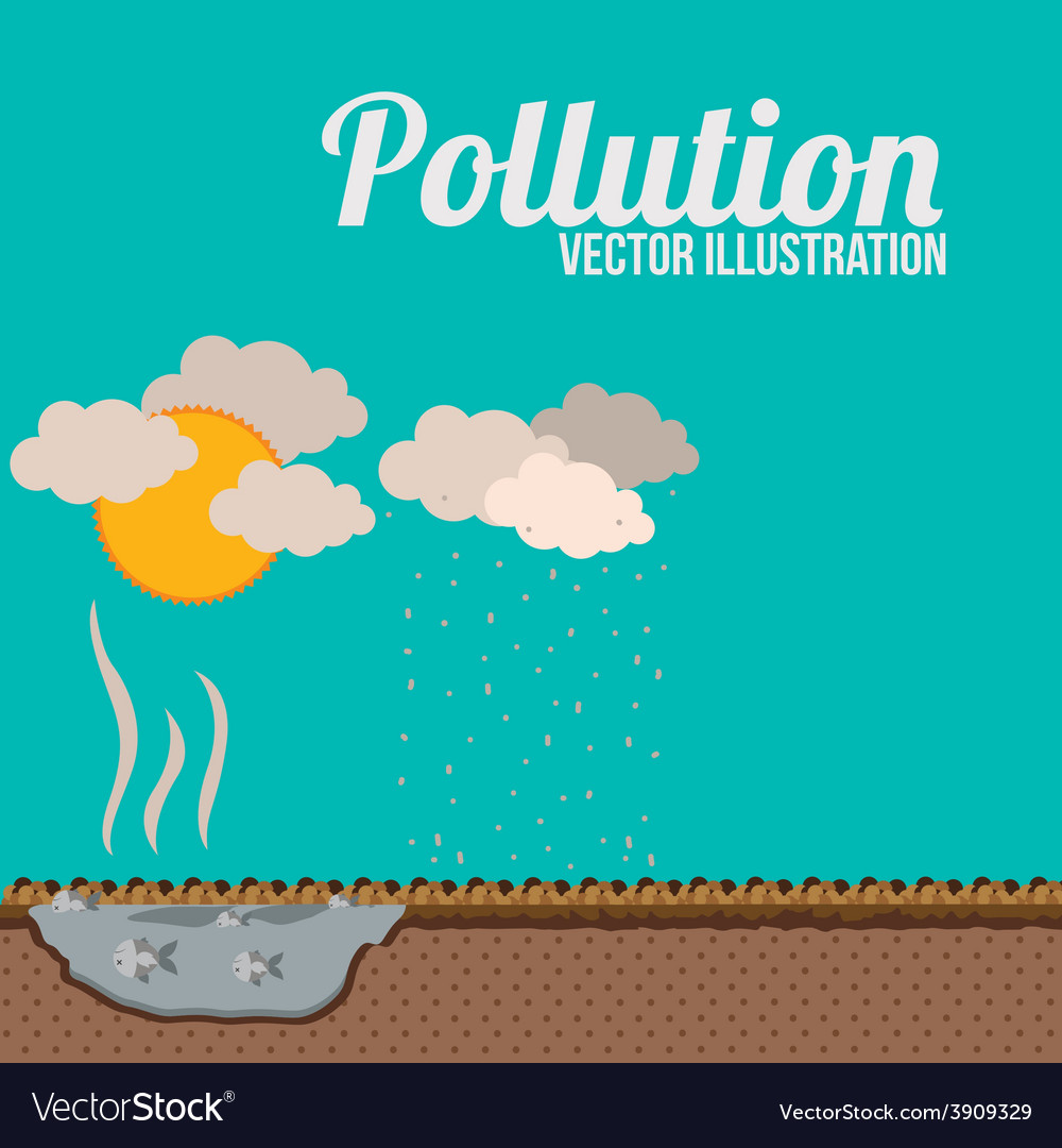 Pollution design over blue background