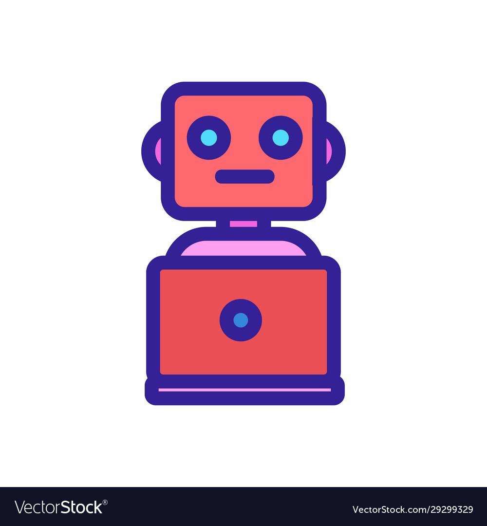 Robot icon isolated contour symbol