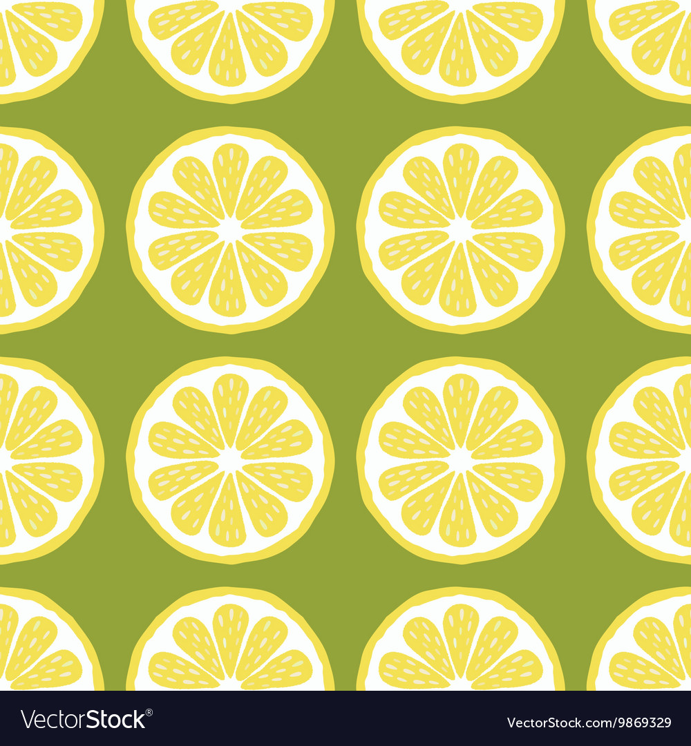 Seamless pattern slices of lemon