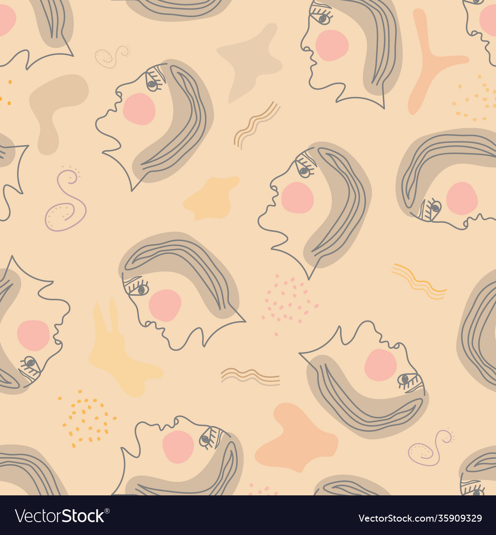 Seamless pattern with an abstract face vector image Seamless pattern with an abstract face