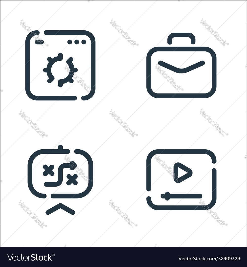 Seo line icons linear set quality