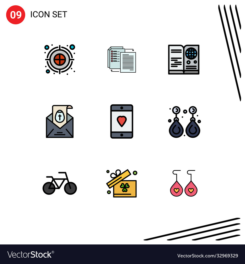 Set 9 modern ui icons symbols signs