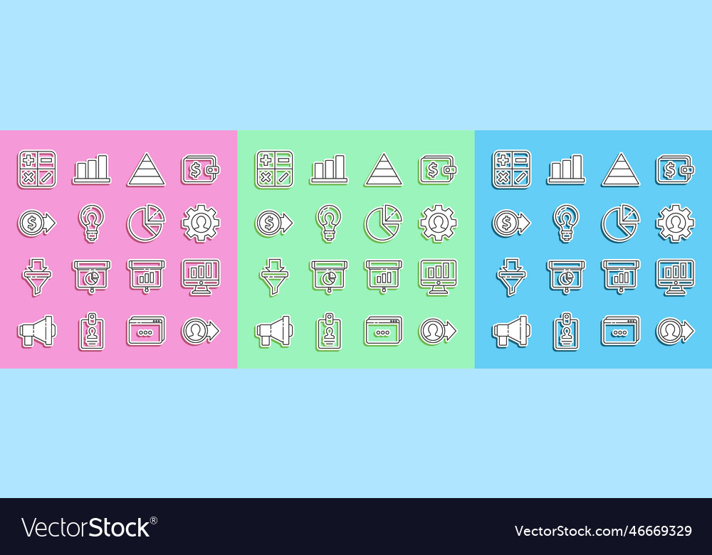 Set line job promotion monitor with graph chart vector image Set line job promotion monitor with graph chart