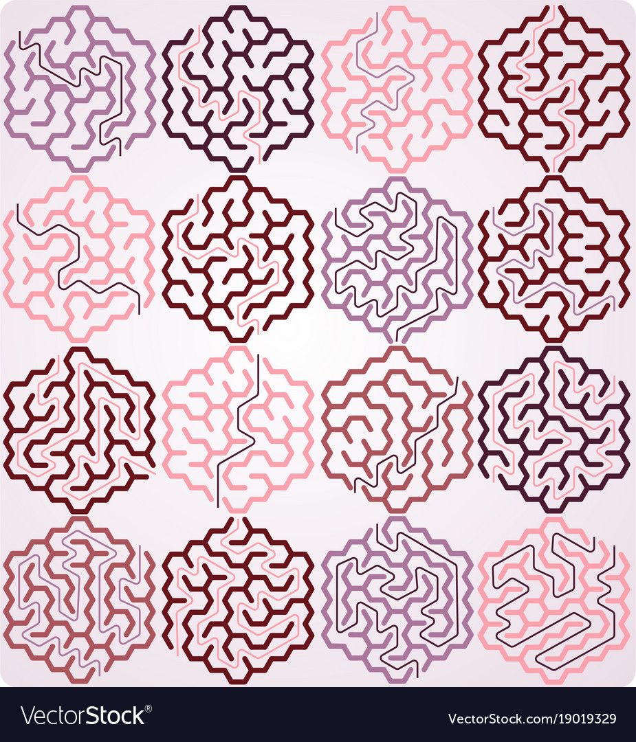 Set of hexagonal maze