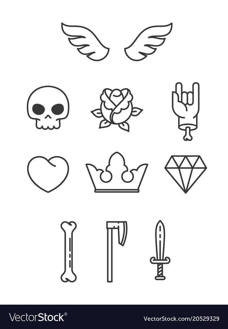 Simple tattoo elements Royalty Free Vector Image