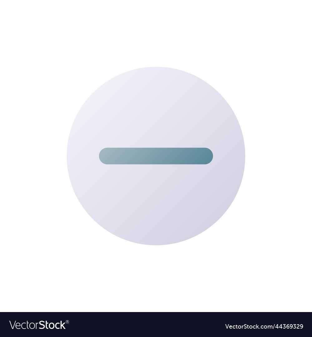 Subtraction button pixel perfect flat gradient vector image Subtraction button pixel perfect flat gradient