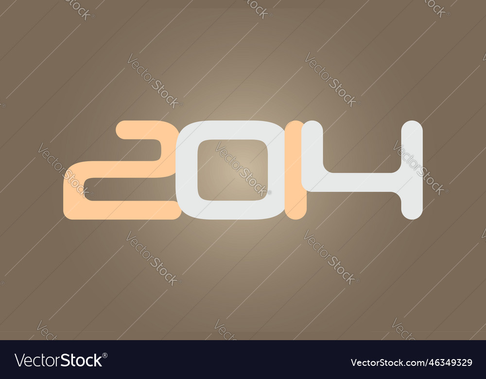 Year 2014 numeric typography text design vector image Year 2014 numeric typography text design