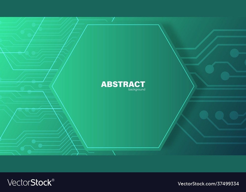 Abstract green and hexagon background with copy