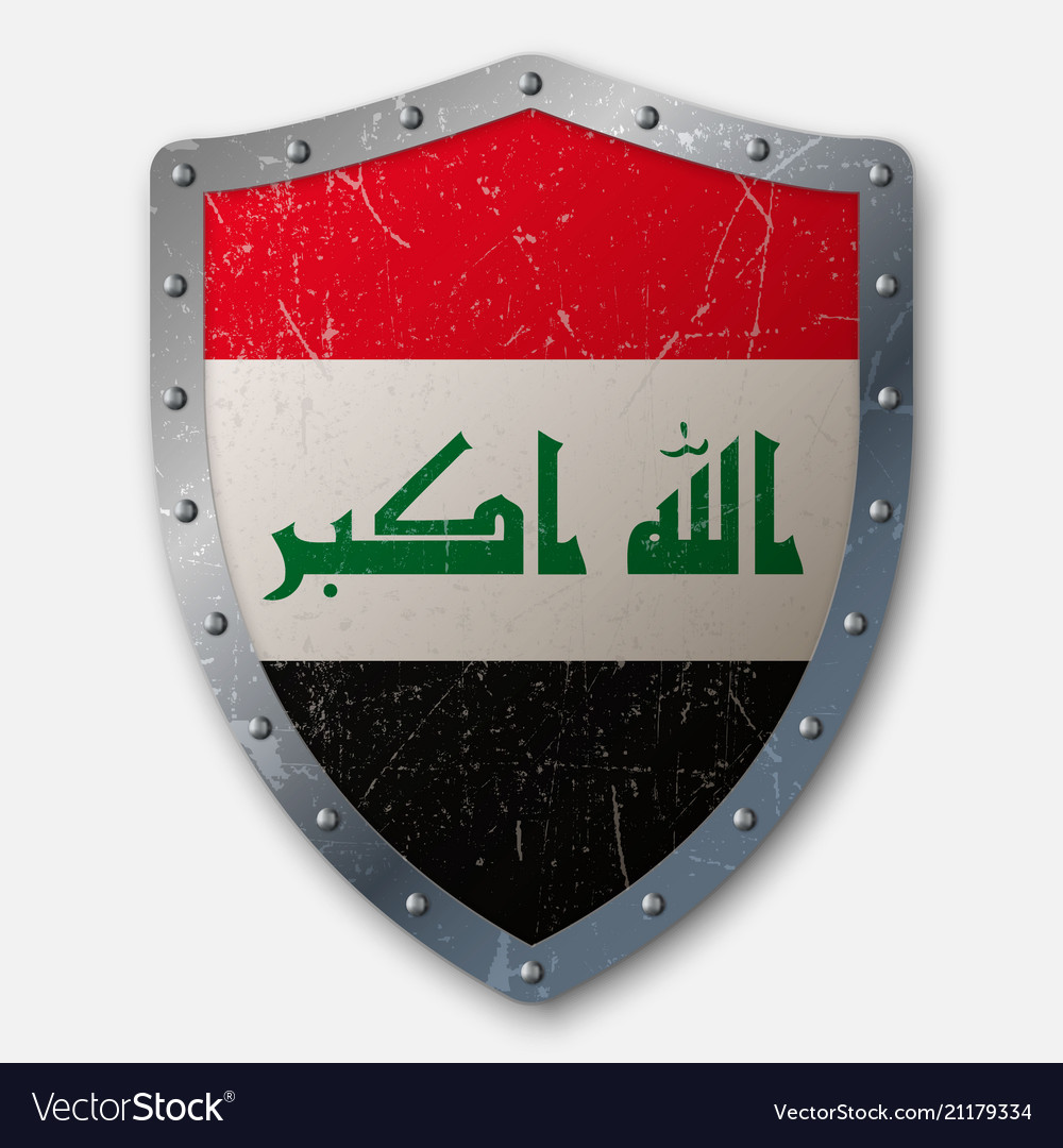Ancient Iraqi Shield with Flag