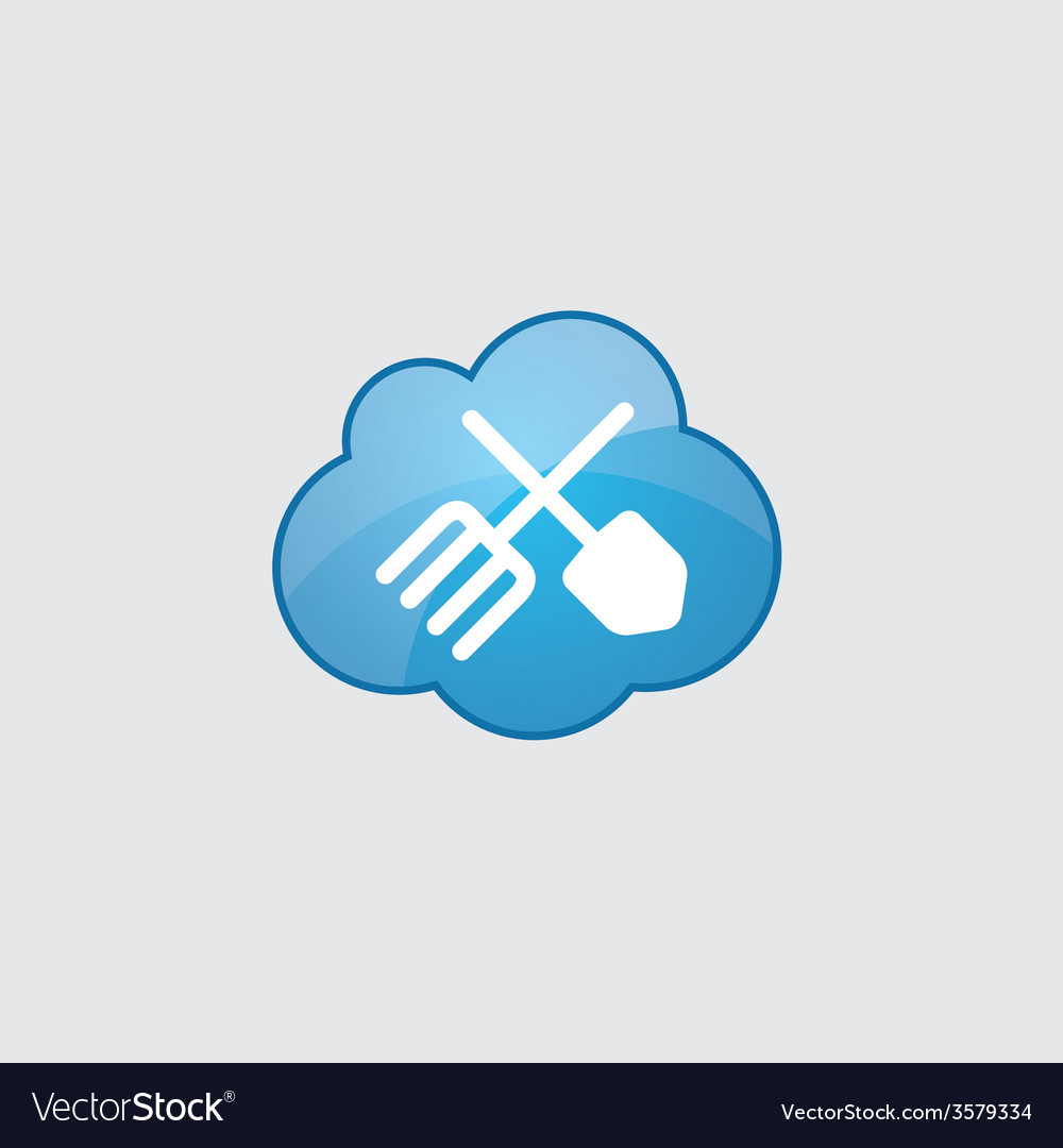 Blue cloud farm icon