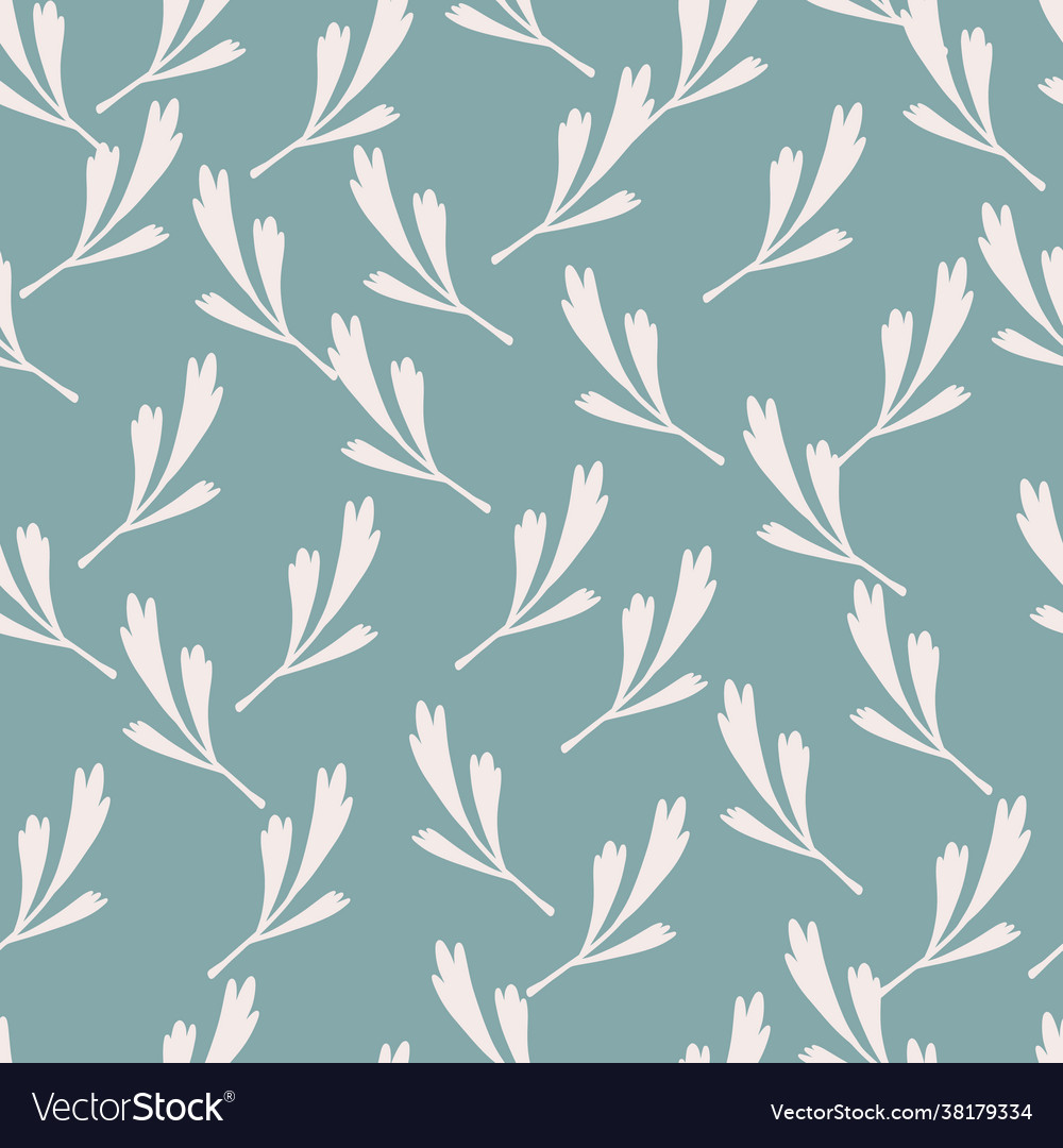 Botanic seamless pattern with random white leaves vector image Botanic seamless pattern with random white leaves