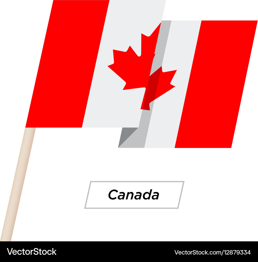 Canada ribbon waving flag isolated on white Vector Image