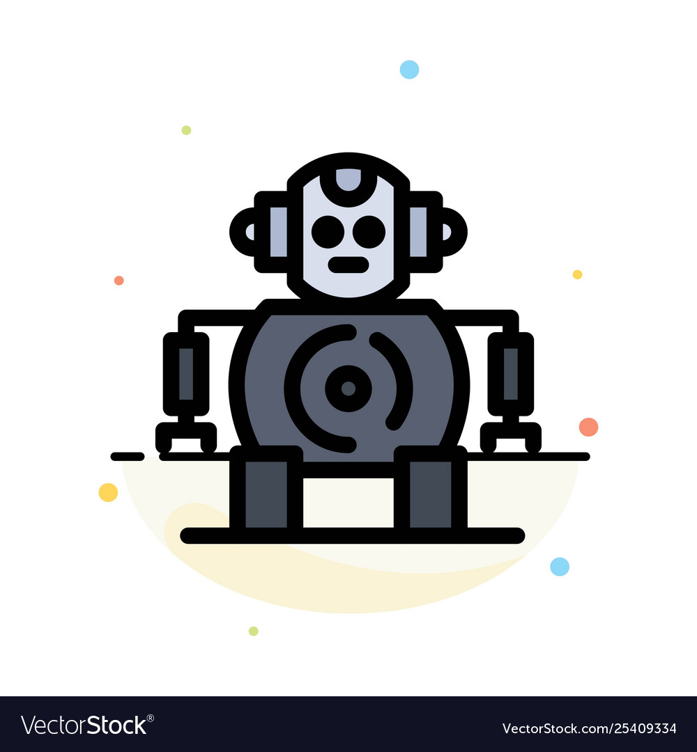 Cnc robotics technology abstract flat color icon vector image Cnc robotics technology abstract flat color icon