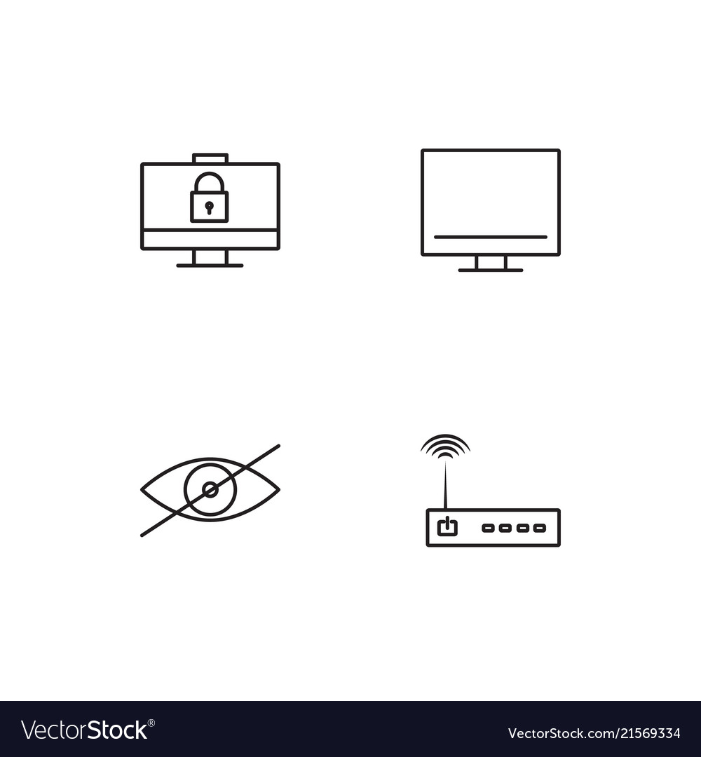 Electrical devices linear icons set simple