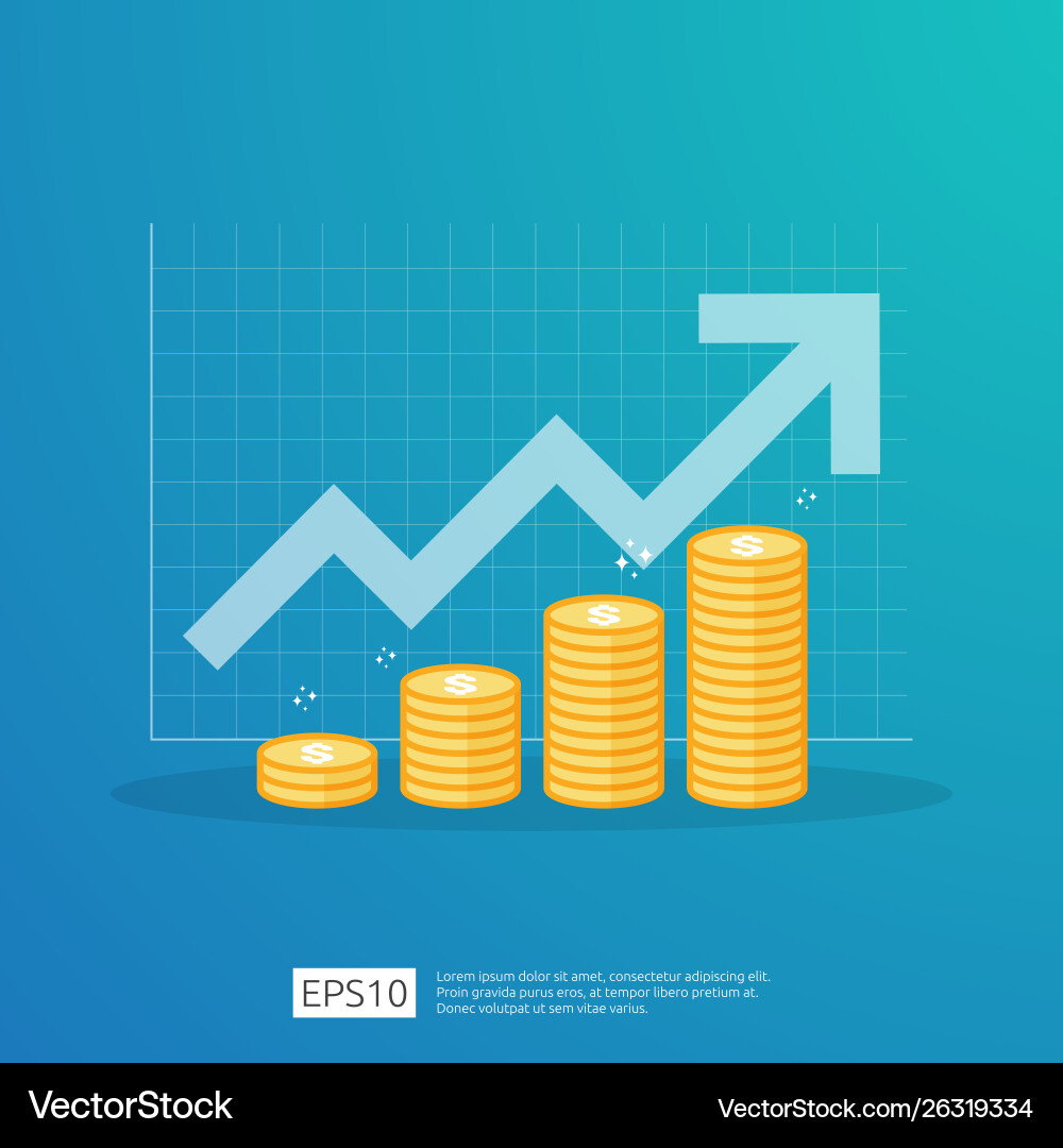 Finance performance return on investment roi Vector Image