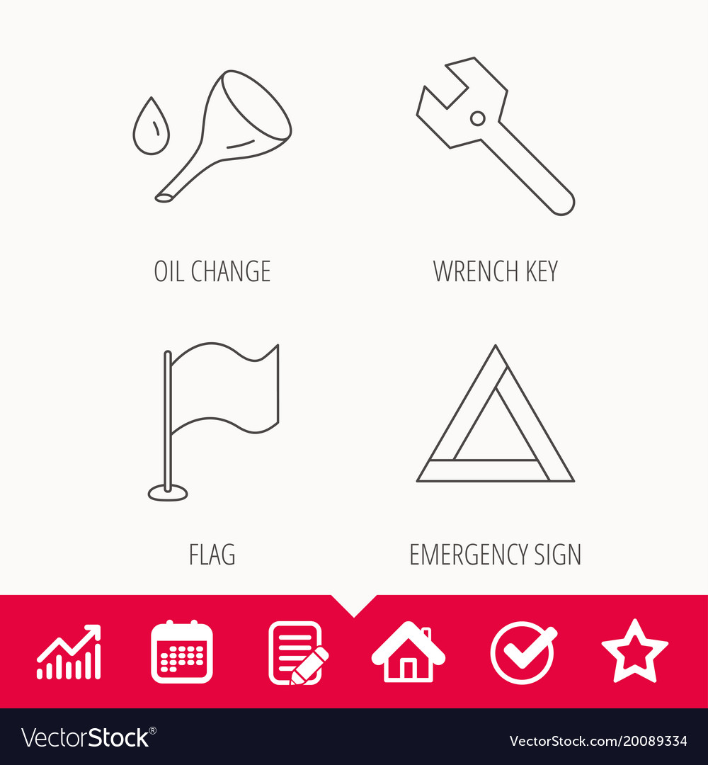 Flag pointer emergency sign and wrench key