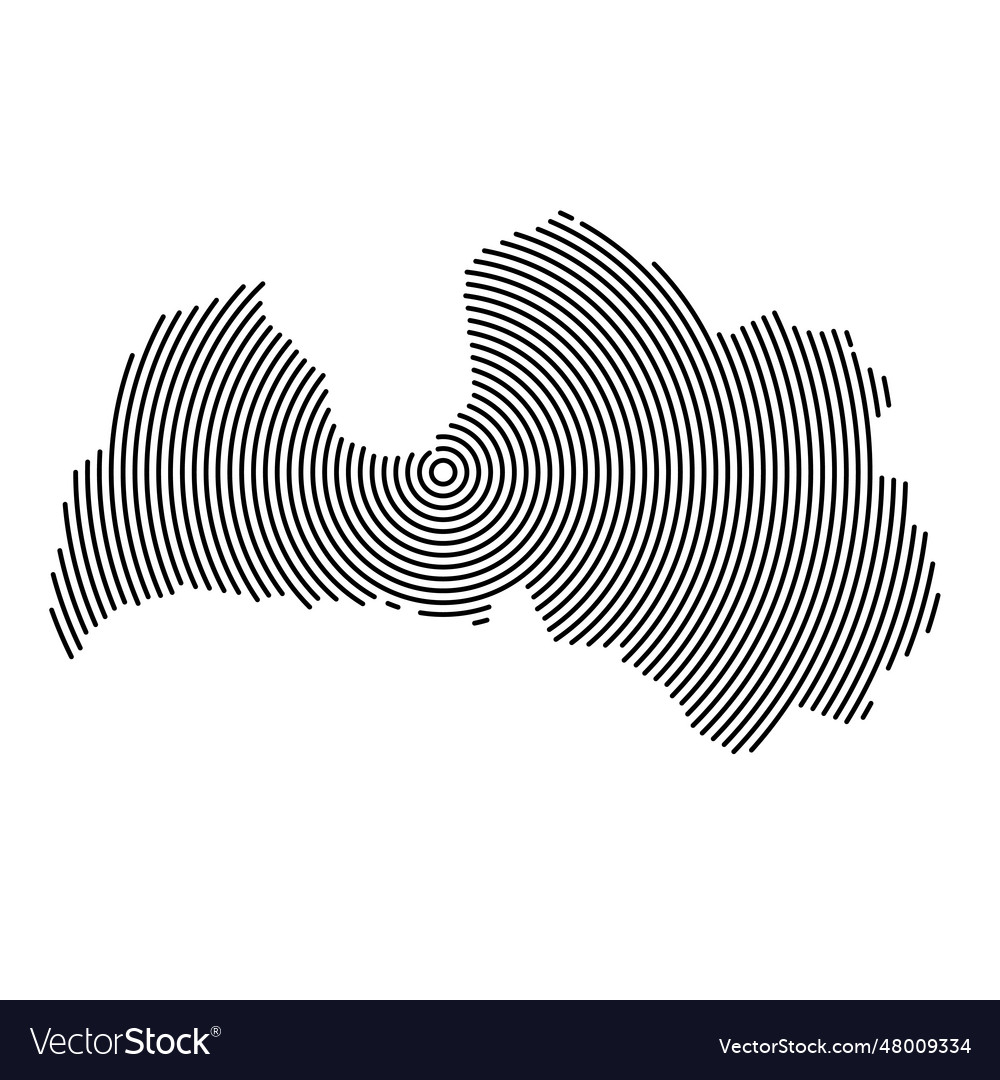 Futuristic Latvia Map - Concentric Circles