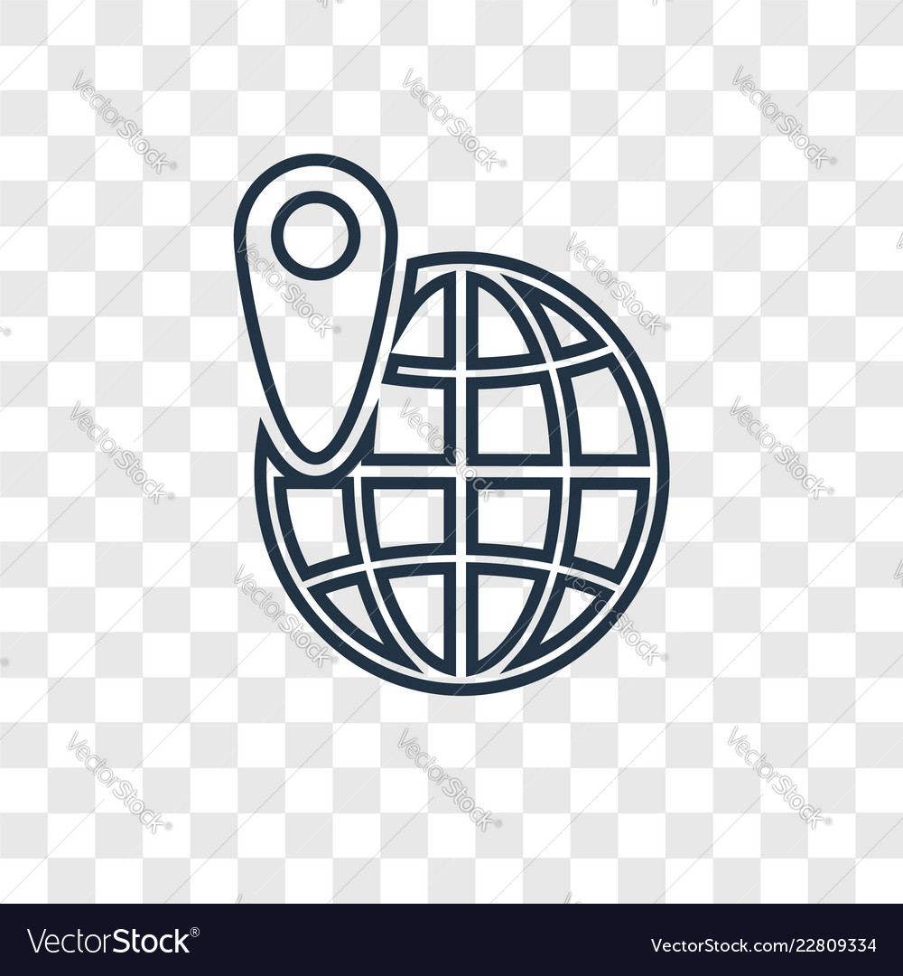 Geolocation concept linear icon isolated vector image Geolocation concept linear icon isolated