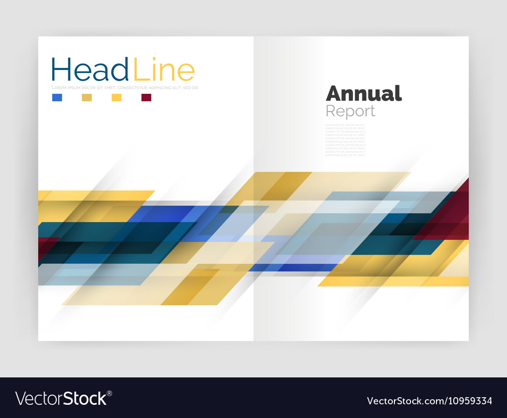 Geometric business annual report templates modern Vector Image