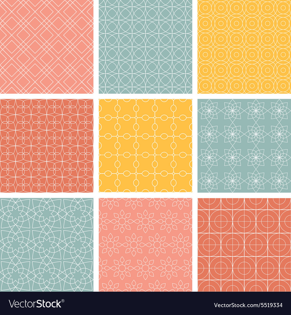 Geometric patterns set of seamless