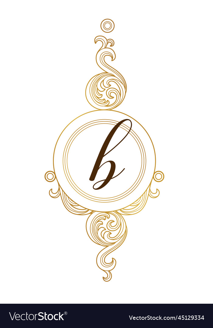 Golden elements monogram identity for design vector image Golden elements monogram identity for design
