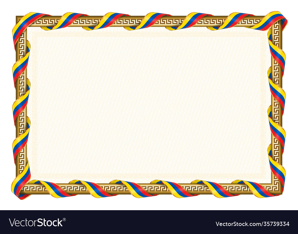 Horizontal frame and border with ecuador flag Vector Image Horizontal frame and border with ecuador flag