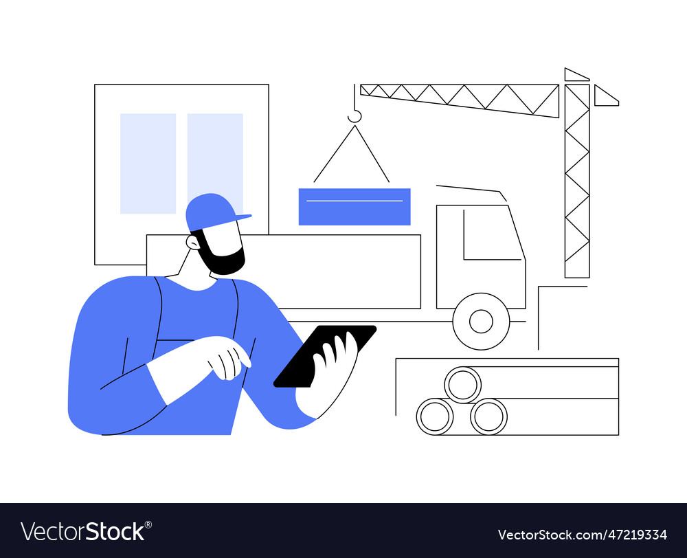 Loading building materials abstract concept vector image Loading building materials abstract concept