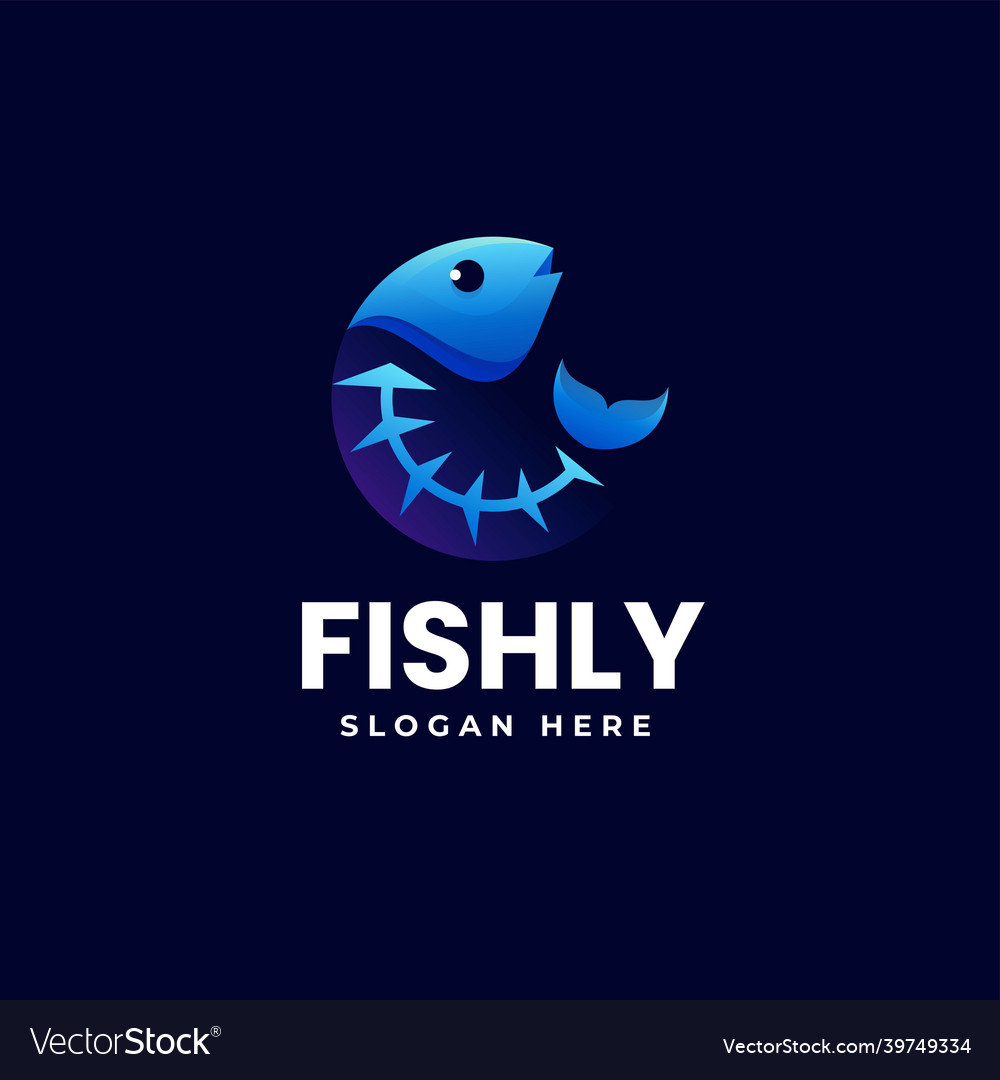 Logo fish bone gradient colorful style