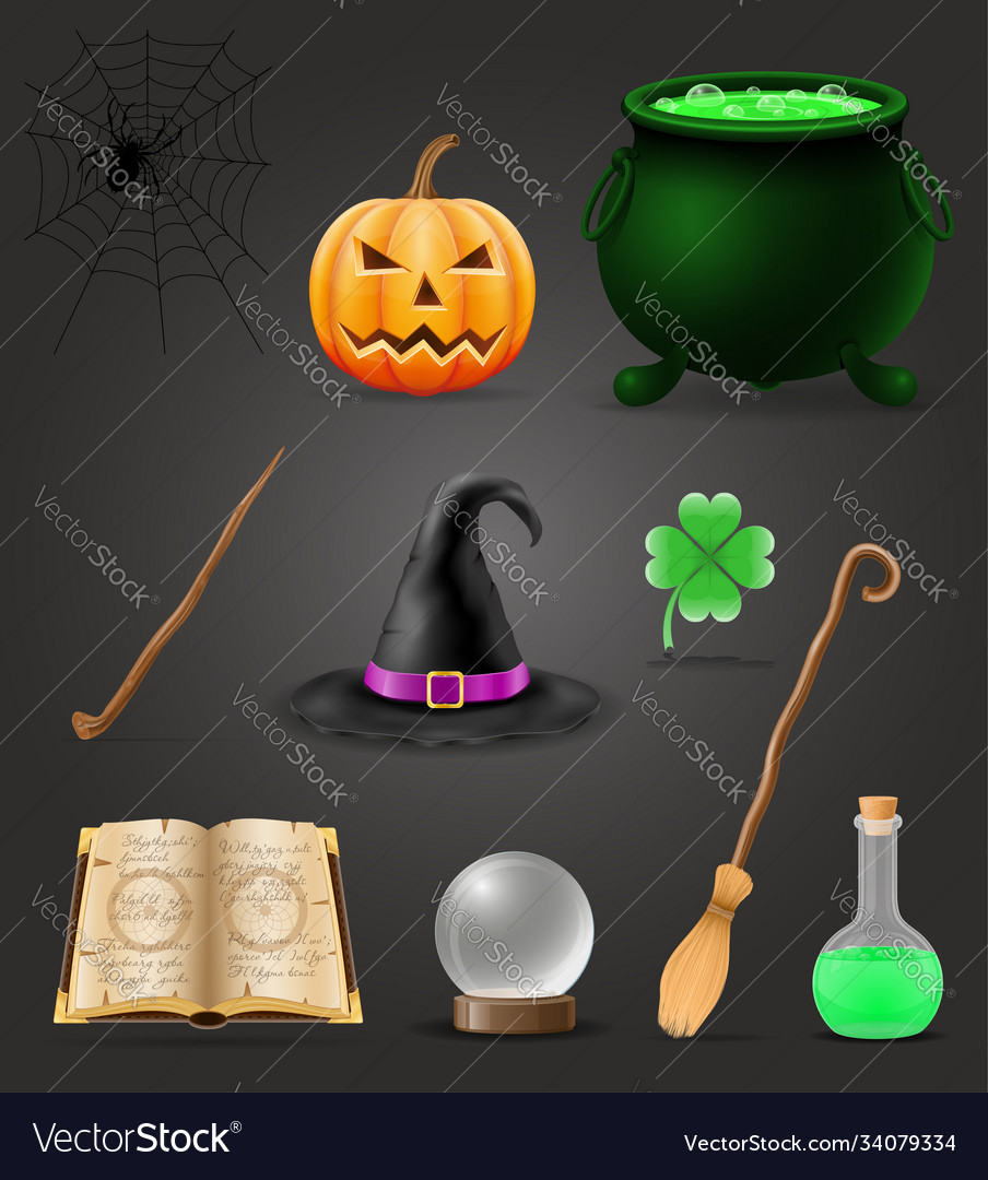 Magic objects for witchcraft witch