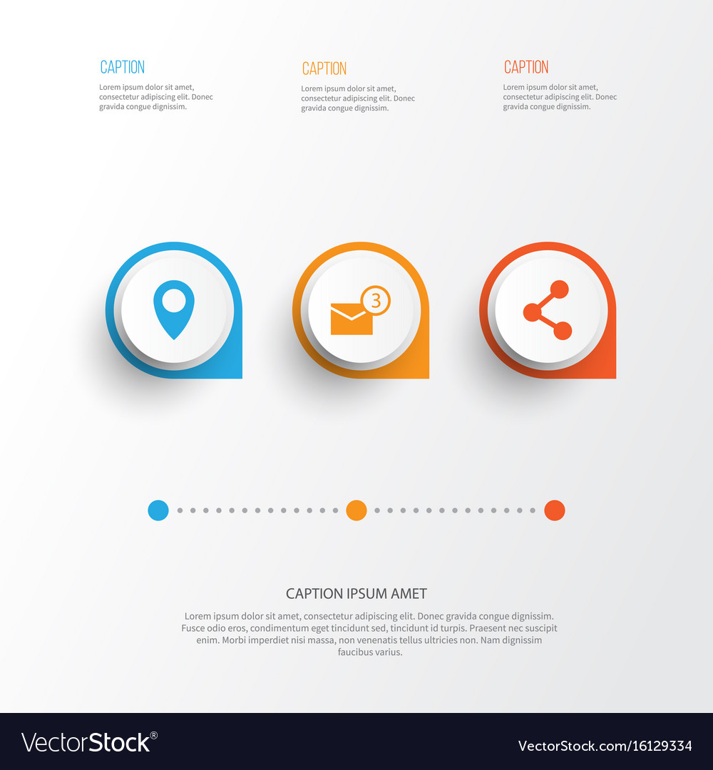 Media icons set collection of inbox pin publish
