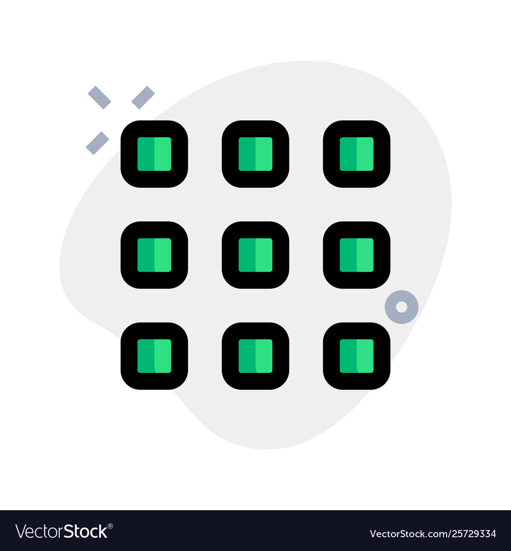 Menu square boxes setup in rows and column