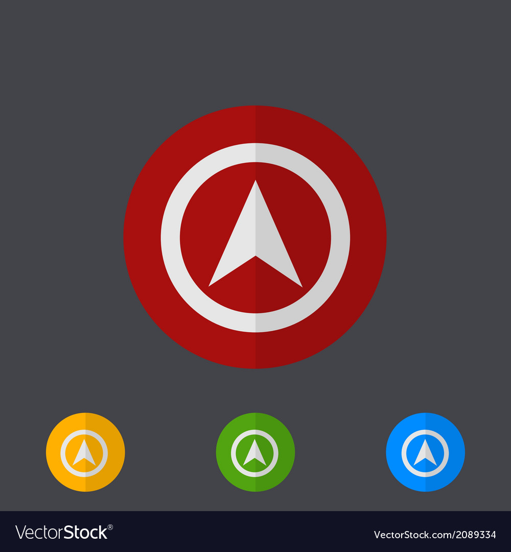 Modern circle icons set on gray