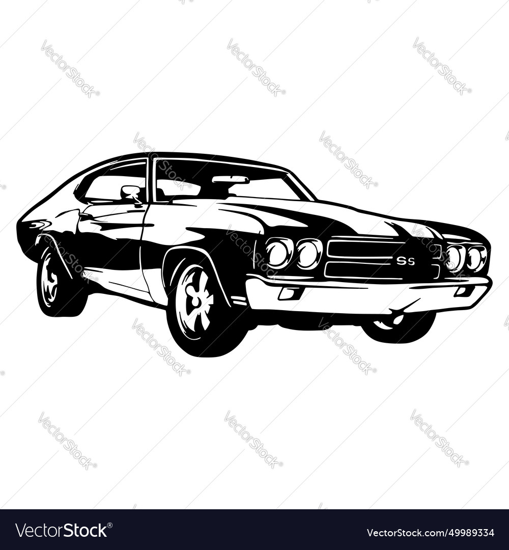 Muscle car - us classic stencil Royalty Free Vector Image