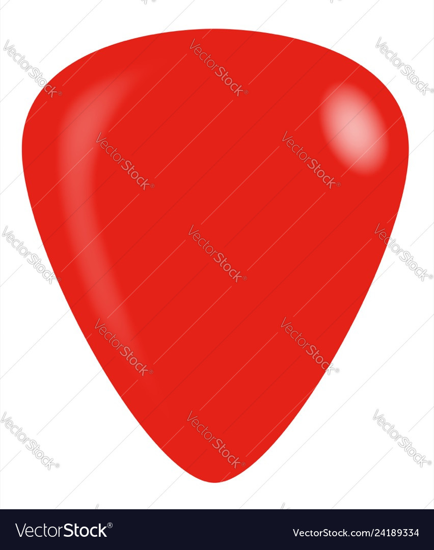 Red isolated guitar plectrum Royalty Free Vector Image