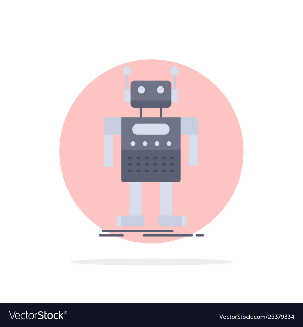 Robot android artificial bot technology flat Vector Image Robot android artificial bot technology flat