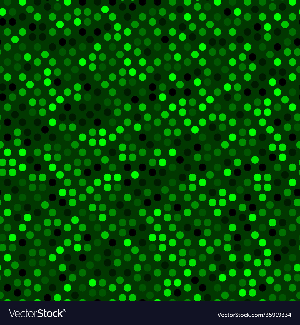 Seamless pattern with green halftone dots ordered