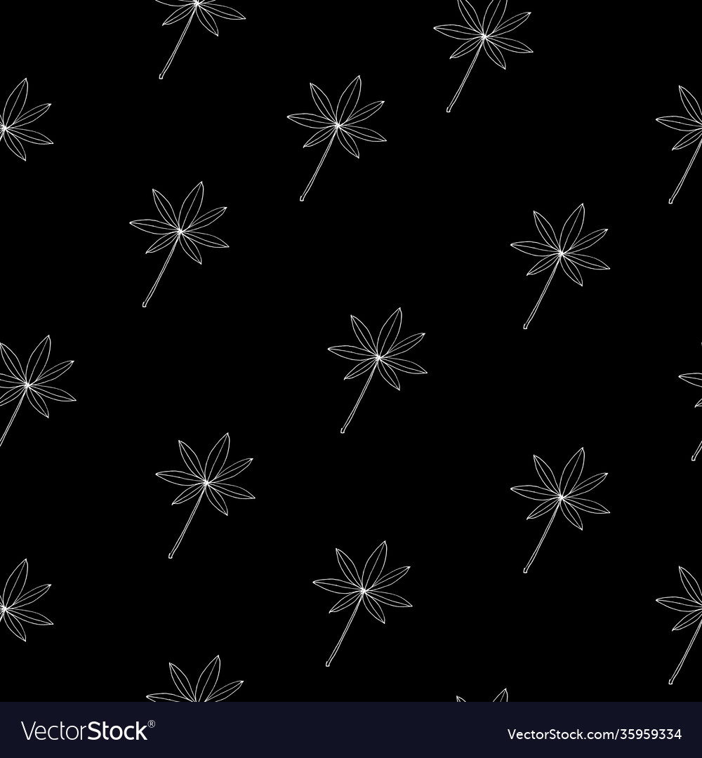 Simple leaves repeat pattern vector image Simple leaves repeat pattern