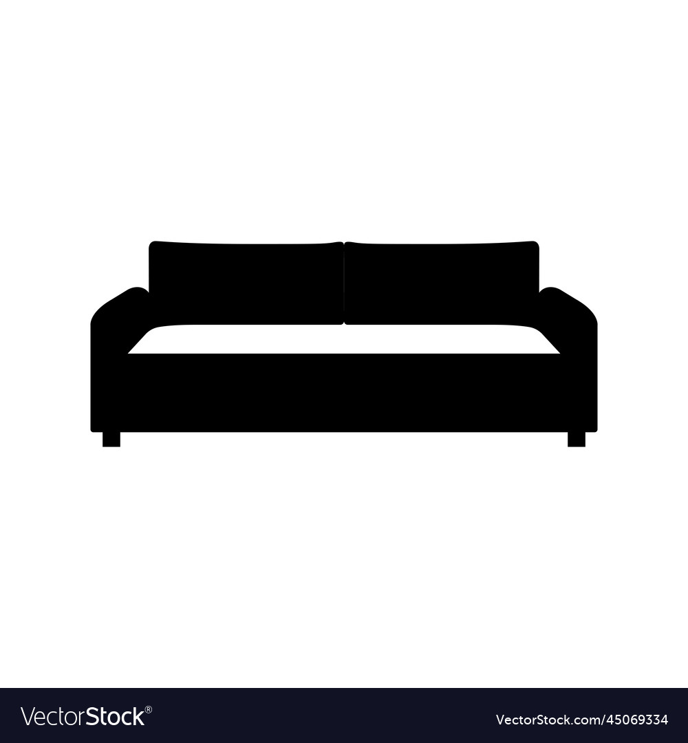 Sofa silhouette black and white icon design Vector Image Sofa silhouette black and white icon design